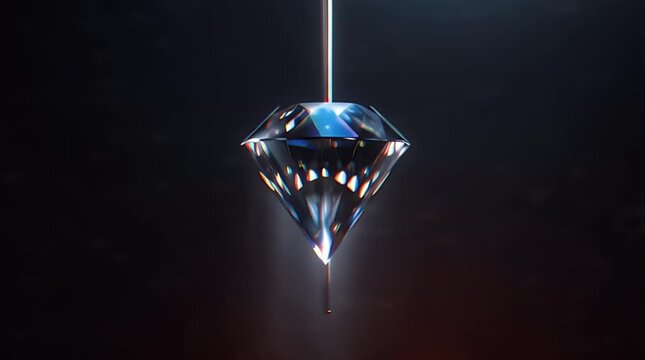 Elegant Diamond Pendant Suspended in Darkness