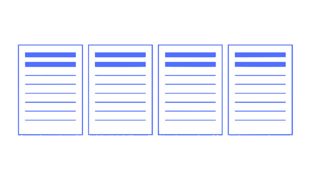 Clean document and paper icons isolated on transparent background for office and business designs.