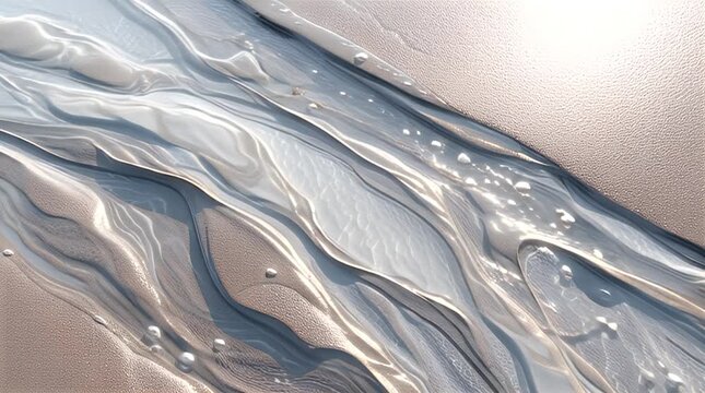 Abstract Metallic Flow Pattern with Smooth Texture