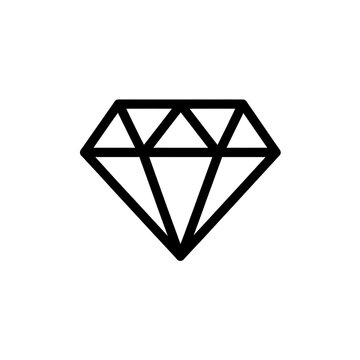 Minimalist black diamond vector icon on a plain white background