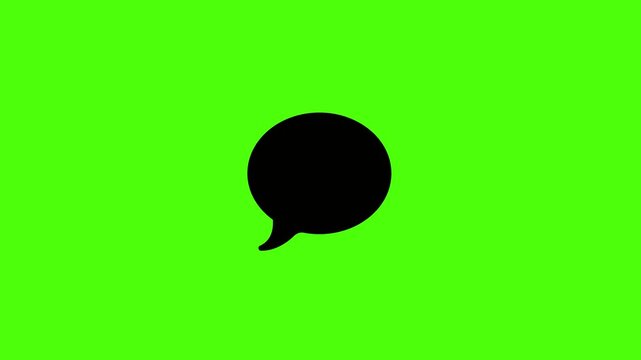 Close-up of a black speech bubble on a green background
