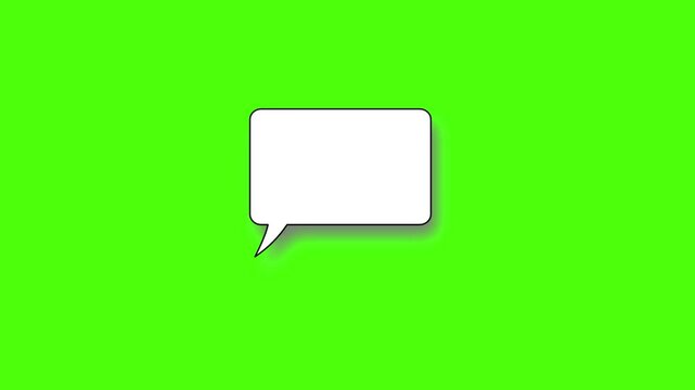 Close-up of a speech bubble on a green background for communication