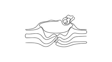 Obraz premium Abstract single line drawing of a person sleeping on their side