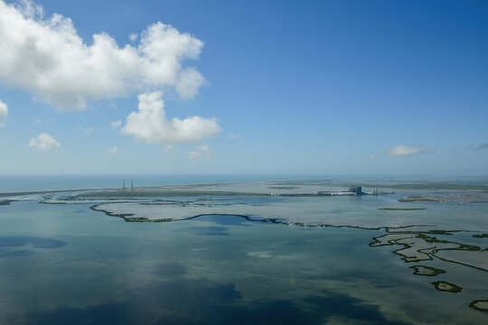 Aerial view of South Bay near Boca Chica in Cameron County, Texas