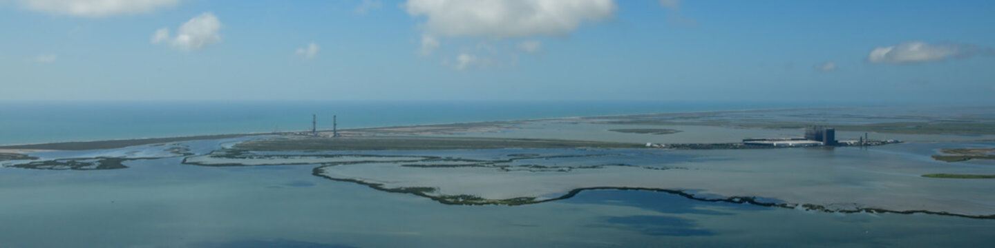 Aerial view of South Bay near Boca Chica in Cameron County, Texas