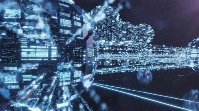 Abstract Digital Cloud Computing Ecosystem with Interconnected Data Hubs