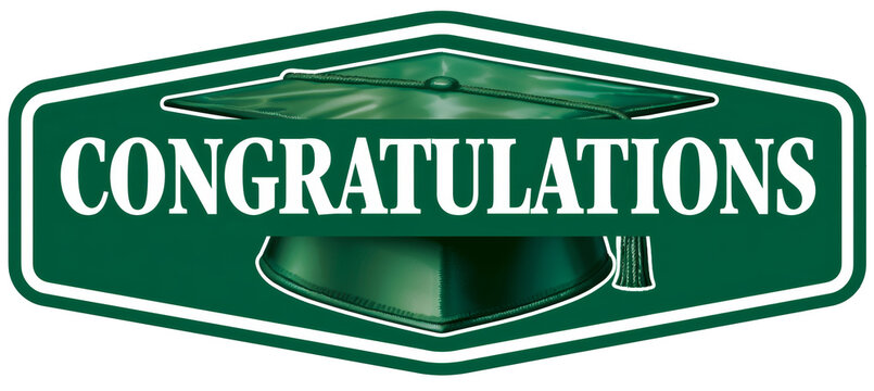 Congratulations word sign. Graduate from university. Generative AI technology.