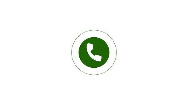 Phone call animation with accept and decline call icon animation on 4k alpha channel transparent background