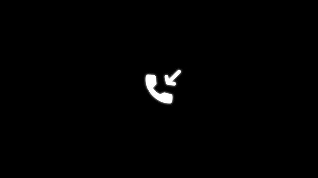 Phone incoming and outgoing call ringing icon animation. Incoming call telephone icon concept.