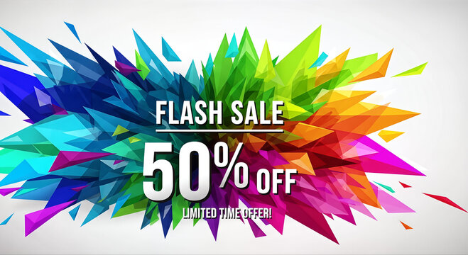 Flash sale discount offer sign.