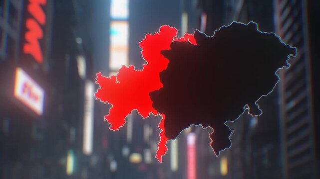 progressive segmentation overlay on urban night scene timelapse