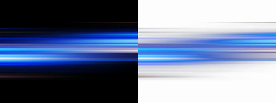 Abstract blue light streak background, modern speed effect for design, Transparent background
