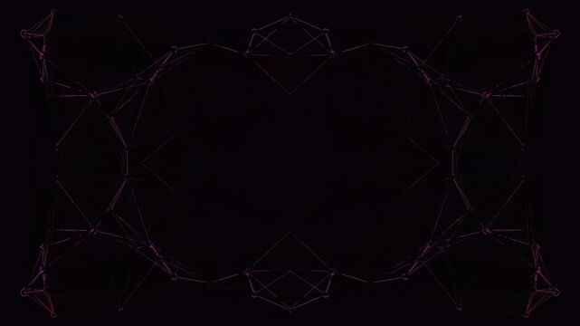 Abstract geometric dark background with symmetrical design elements
