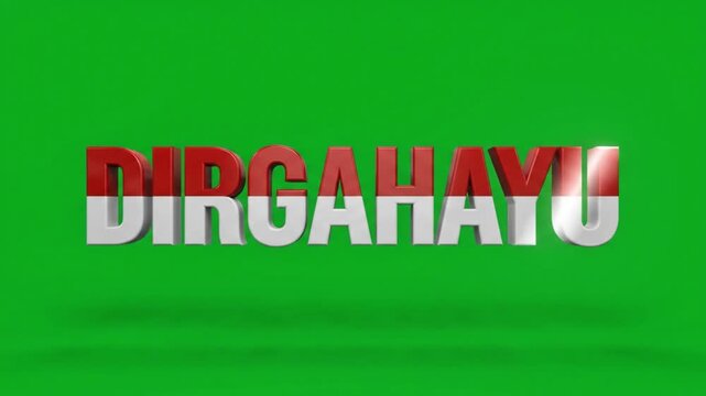 Indonesia Independence Day HUT RI 81 Golden Typography Animation 4K