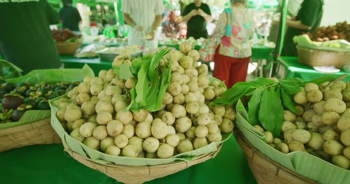 Tropical asian Thai fruit traditional market located food Thailand