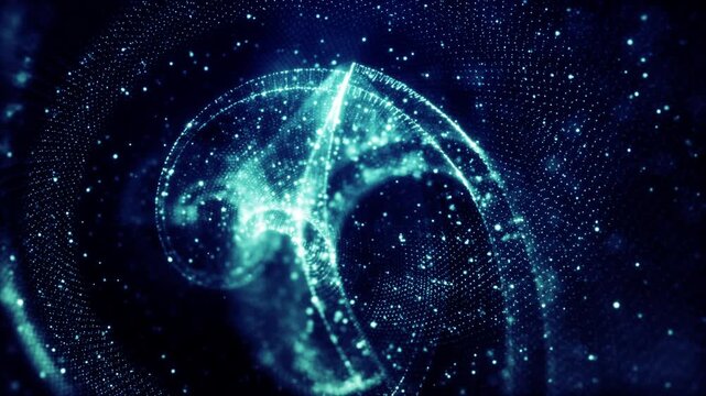 Twisted Abstract Background With Glowing Blue Particles And Flowing Digital Waves Creating A Futuristic Technology Concept, Abstract Background Concept