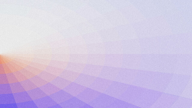 Textured grainy noise abstract background featuring soft gradient transition, rhythmic curved geometric layers. Lavender, deep purple, and warm peach‑orange palette.