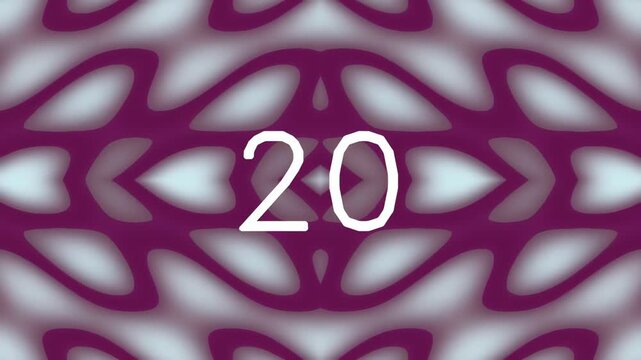 Abstract purple and white geometric pattern with number twenty