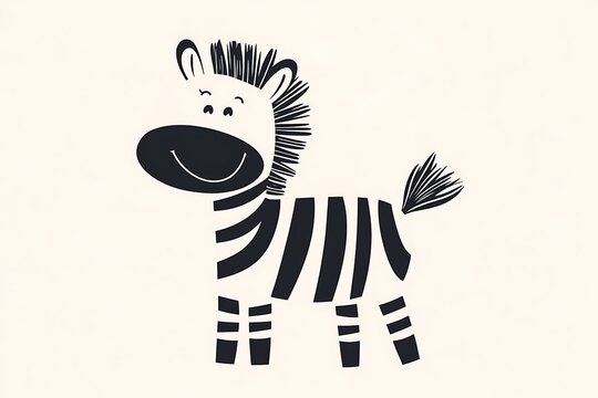 Playful zebra illustration