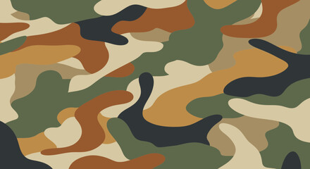 Fototapeta premium Abstract Camouflage Pattern - Green, Brown, Tan, and Black