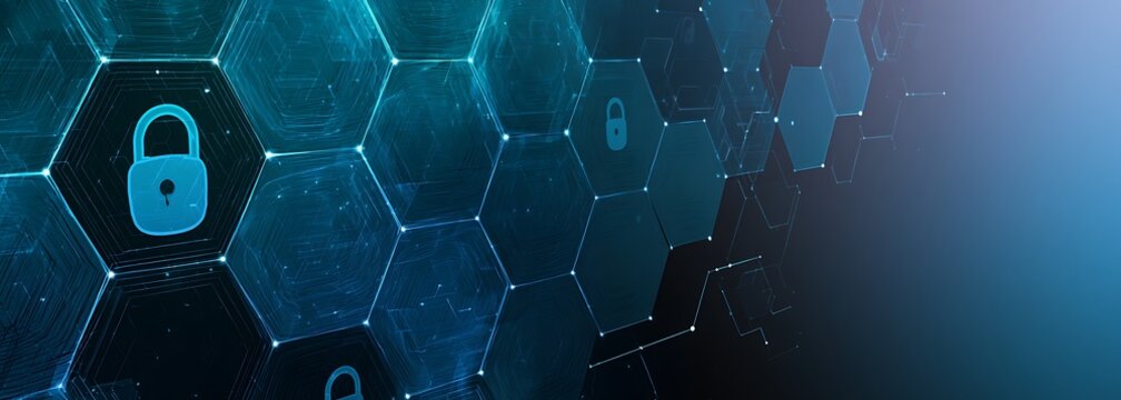 Technology security concept. Modern safety digital background