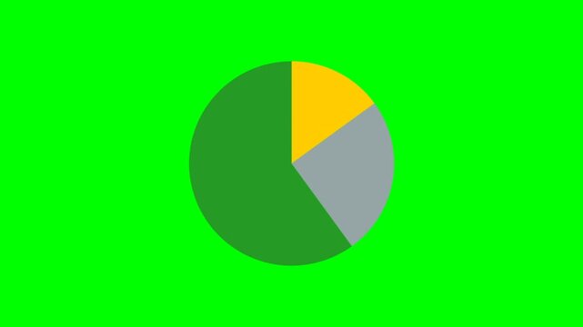 Colorful Pie Chart Illustration with Bright Green Background.
