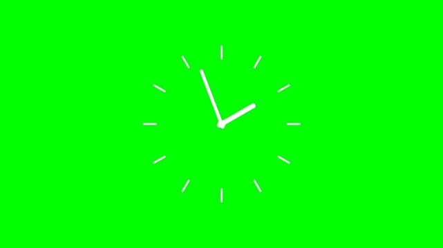 Multiple Clocks Showing Different Times on Bright Green Background.
