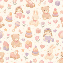 Fototapeta premium seamless pattern with teddy bears
