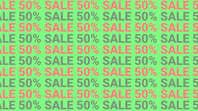 Moving fifty percent off sale promotion pattern background