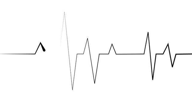 Minimal heartbeat line electrocardiogram style pulse health and medical concept animation