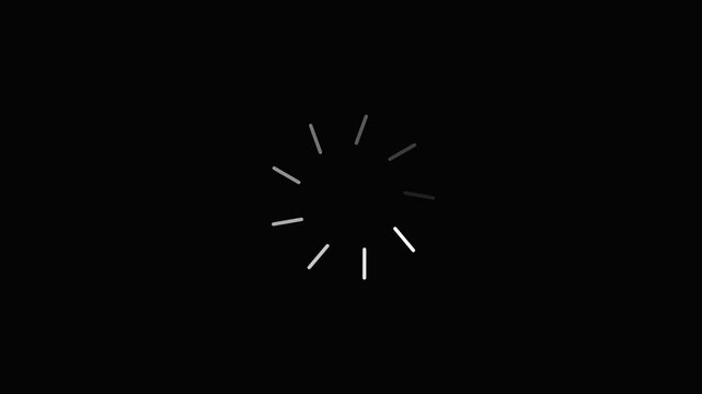 Animated spinning waiting icon animation on black background. animated circle loading gif video icon. HD vidio....