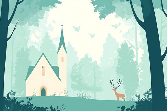 Serene forest chapel