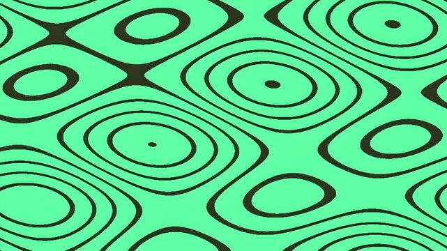 Abstract geometric pattern with concentric shapes in teal and black