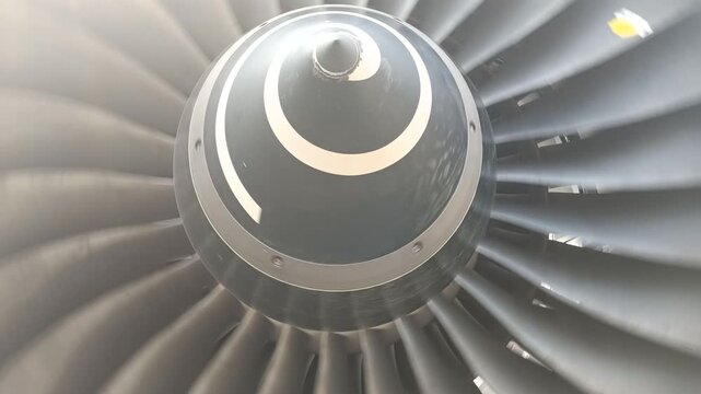 close up of jet engine