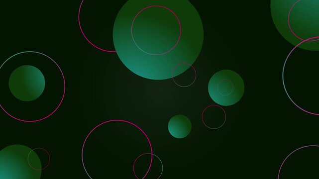 Abstract background with glowing circles and thin rings modern digital style with soft light animation