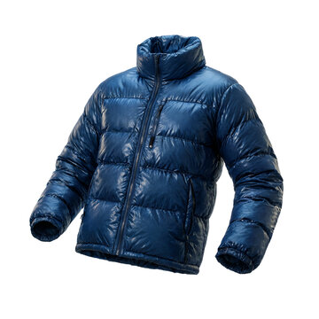 Puffer jacket clothing fashion insulated on a transparent background for winter outdoor apparel photography design template