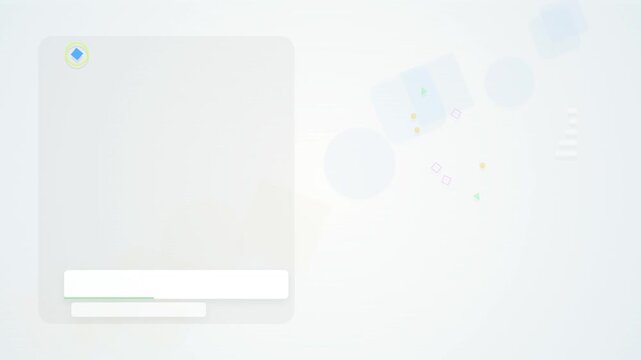 Abstract geometric animation with soft blue and white squares and circles on white background