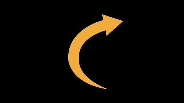 Curved arrow pointing up and right simple minimal icon for navigation direction refresh animation
