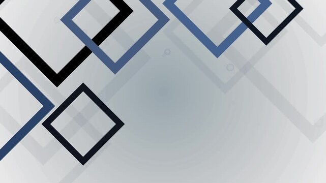 Abstract background with overlapping square frames and diamond shapes animation