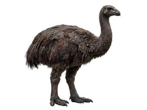 Elephant Bird (Aepyornis maximus) standing naturally upright, gigantic flightless bird with thick powerful legs