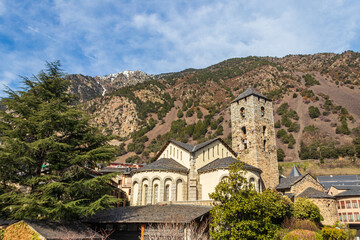 Naklejka premium Romanesque Church of Sant Esteve from 12th century, Andorra la Vella in Andorra