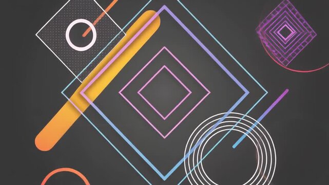 abstract motion tracking animation with geometric shapes and lines