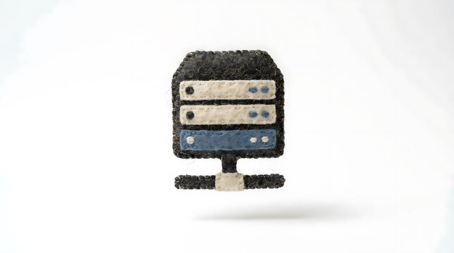 Moss textured data server icon on white background
