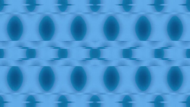 Seamless blue abstract geometric pattern with oval shapes