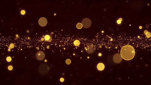 golden autumn leaves floating on dark water surface