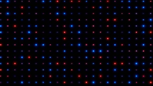 Dots Background with Digital Grid and Flickering Blue and Red Data Points for Hi Tech Graphic Motion