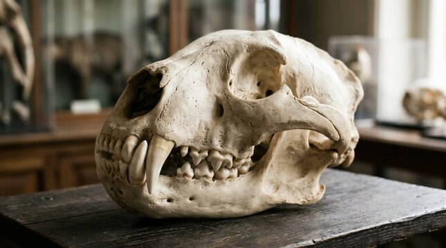 Lion skull specimen
