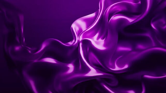 Vibrant saturated purple silk fabric animation with smooth flowing folds, glossy texture, and elegant dynamic movement for luxury, fashion, backgrounds, and motion design.