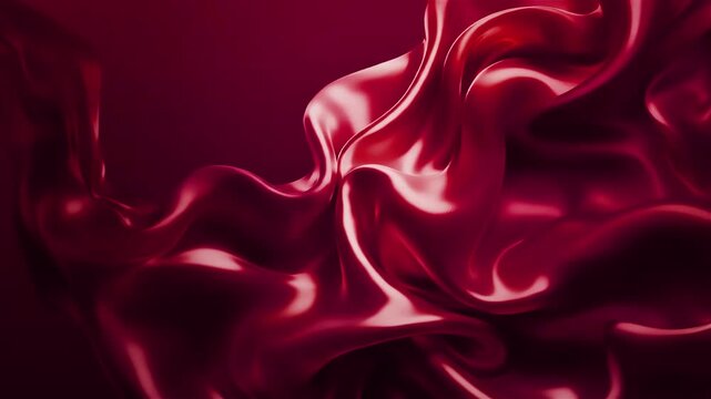 Vibrant saturated red silk fabric animation with smooth flowing folds, glossy texture, and elegant dynamic movement for luxury, fashion, backgrounds, and motion design.