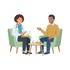 Obraz premium A Professional Medical Specialist Conducting a Mental Health Consultation Session with a Patient